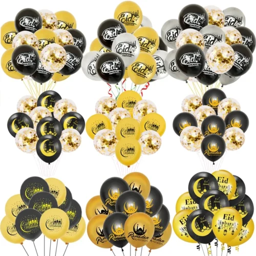 10/15 Stück Eid Mubarak Latexballons