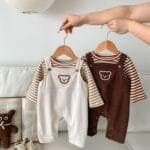 Baby-Overall-Set mit Baerenkopf