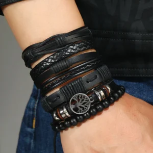 6-teiliges Lederarmband-Set