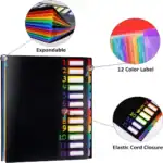 12 Pocket Expanding Project Sorter Heavy Duty Monthly Plastic Expandable Folder Organizer, A4 Letter Size, Multicolor – Bild 5