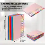 12 Pocket Expanding Project Sorter Heavy Duty Monthly Plastic Expandable Folder Organizer, A4 Letter Size, Multicolor – Bild 2
