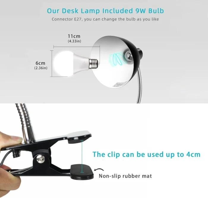 Westcraft LED Klemmleuchte Weiß – Clip‑Lampe Schreibtisch - Image 8