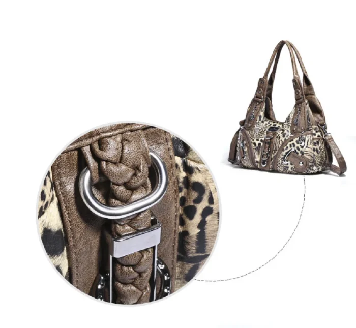 Women Handbags Leopard Bag Top-handle Handbag Fashion Satchel Dumpling Pack Shoulder Bag Tote Bag Hobos Large Purse – Bild 28