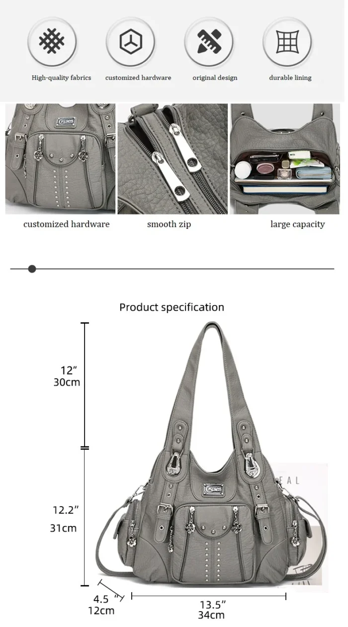 Angelkiss Bag Women Fashion Handbags Women Shoulder Bags PU Leather Handbag Female Satchel Big Shoulder Purse Bag bolsa feminina – Bild 29