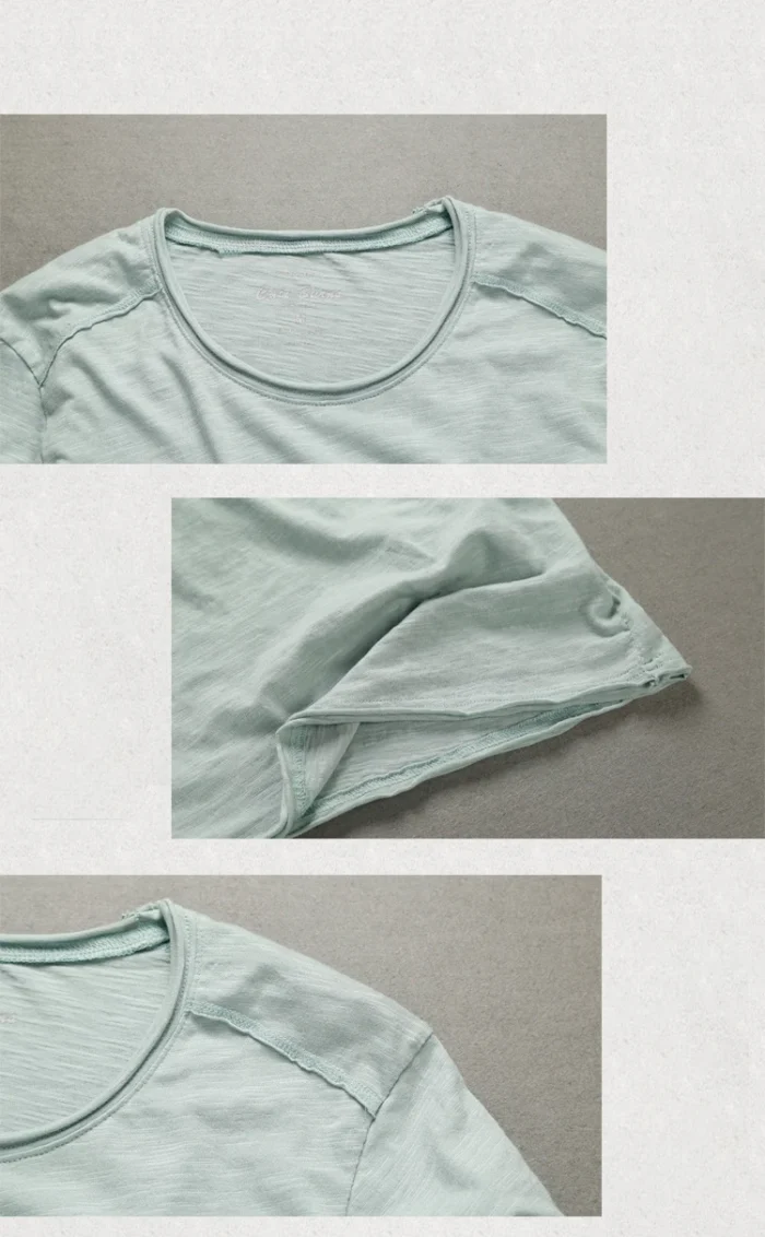 3007 Cotton T-shirt Men Excellent Quality Slub Cotton Solid Color Summer Japan Style Harajuku Male Comfortable Soft Pullover Tee – Bild 18