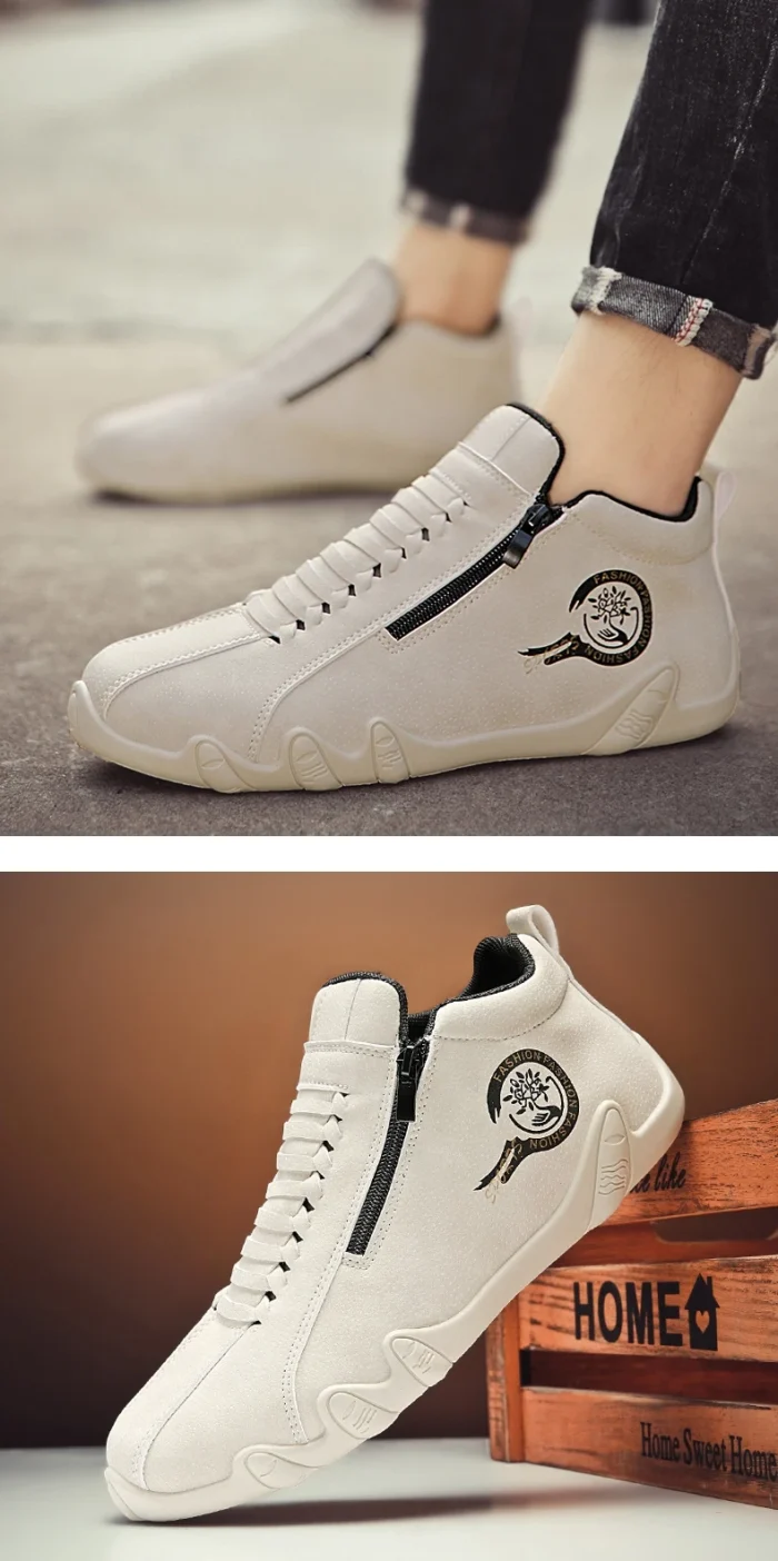 Men's Casual Shoes Side Zipper Short Boots Versatile Flat Bottom Trendy Fashionable Men's Shoes Suitable for Outdoor Sports – Bild 19