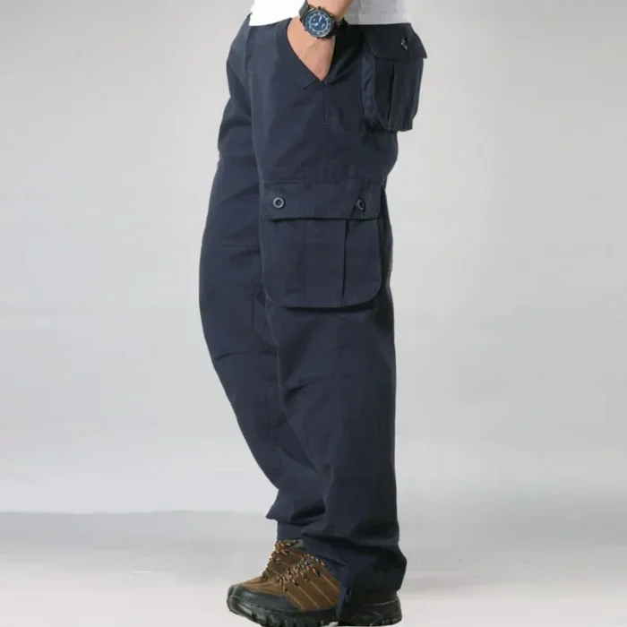 Cargo Pants Men Military Work Overalls Loose Straight Tactical Trousers Multi-Pocket Baggy Casual Cotton Slacks Pants – Bild 10