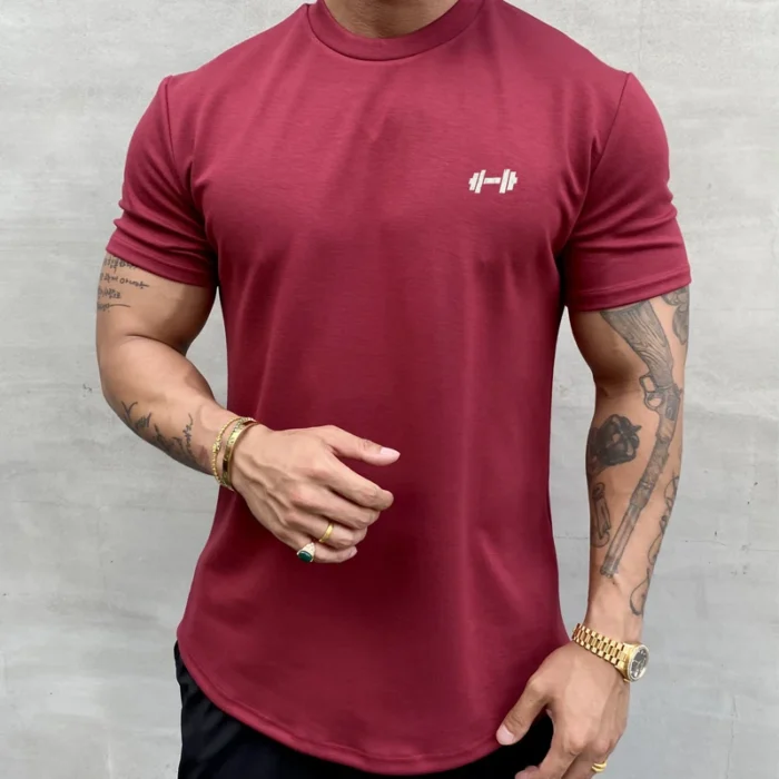 Summer Cotton t Shirt Men Short Sleeve t-Shirt Fitness Gym t-Shirts Training Sport Tee Shirts Fashion Casual Tops Man Clothing - Image 7