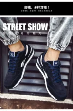 Autumn Men Sneakers Cotton Sports Shoes for Men Male Trainers Outdoor Stylish Shoes Lace-up Flats Non-slip Rubber Sole Blue Grey – Bild 25