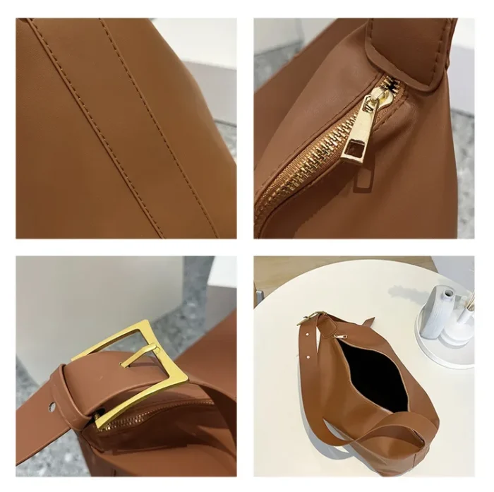 Vintage Pillow Design PU Leather Boston Handbag For Women Casual Large Capacity Shoulder Crossbody Bags Fashion Shopper Totes – Bild 6