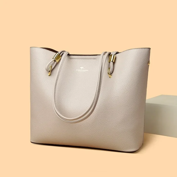 High Quality Brand Solid Color Handbag Soft PU Leather Shoulder Bags for Women Large Capacity Female Shopping Commuting Tote Sac – Bild 19
