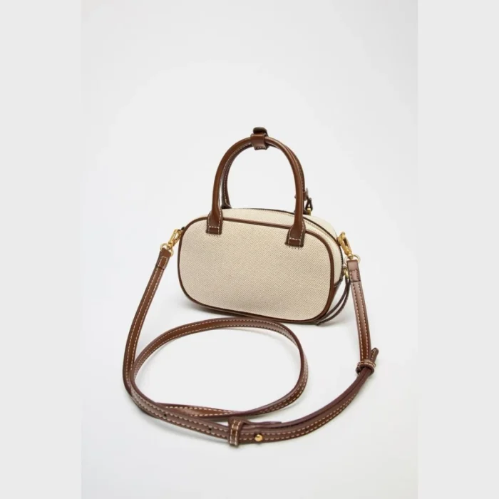 MINI TOPSTITCHED BAG, Wide Strap Women's Vintage Crossbody Bag, Ladies Luxury Design Handbags, Solid Color Small Shoulder Bag – Bild 5