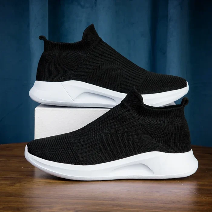 Slip-On Mens Shoes Stretch Fabric New Light Comfortable Walking Casual Shoes for Men Breathable Unisex Men Women Loafers Black – Bild 12