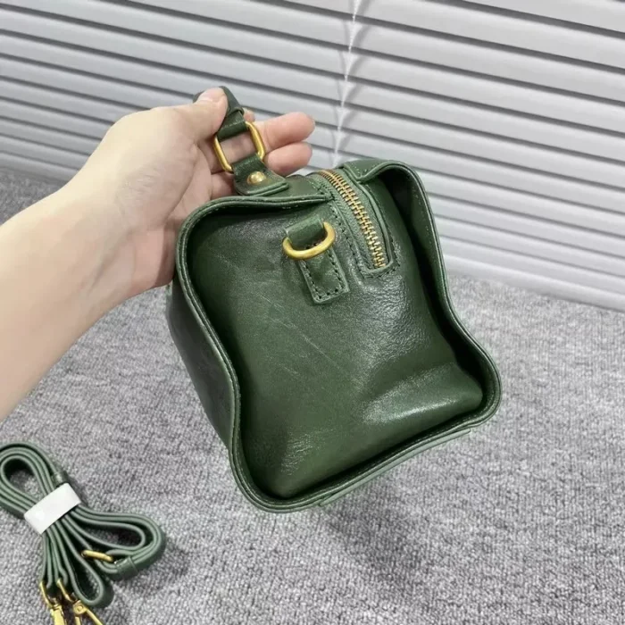 Real Leather Cowhide Women Boston Bag Vintage Tote Handbag Office Ladies Casual Single Shoulder Bag Zipper Crossbody Pillow Bags – Bild 21
