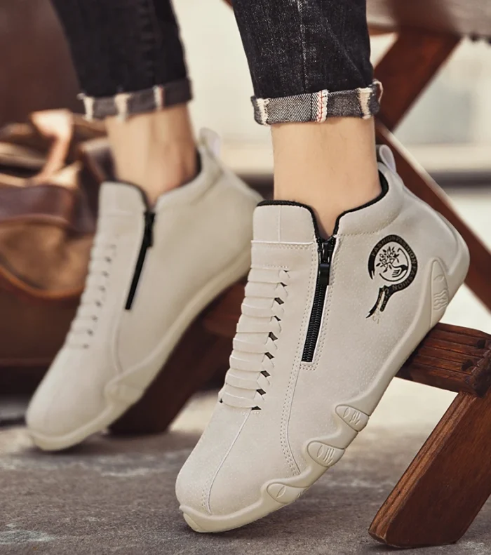 Men's Casual Shoes Side Zipper Short Boots Versatile Flat Bottom Trendy Fashionable Men's Shoes Suitable for Outdoor Sports – Bild 17