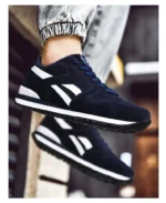 Autumn Men Sneakers Cotton Sports Shoes for Men Male Trainers Outdoor Stylish Shoes Lace-up Flats Non-slip Rubber Sole Blue Grey – Bild 26