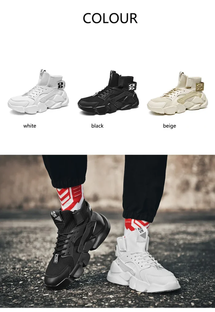 Shoes for men New High-top Beige Men Sneakers Chunky Men Shoes Heighten Fashion Casual Plus Size Damping Tennis Shoes Zapatillas – Bild 21