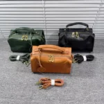Real Leather Cowhide Women Boston Bag Vintage Tote Handbag Office Ladies Casual Single Shoulder Bag Zipper Crossbody Pillow Bags – Bild 11