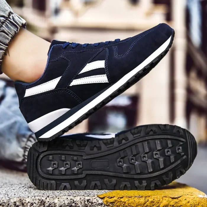 Autumn Men Sneakers Cotton Sports Shoes for Men Male Trainers Outdoor Stylish Shoes Lace-up Flats Non-slip Rubber Sole Blue Grey – Bild 6