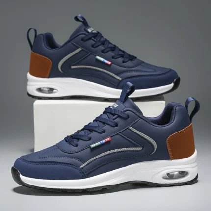 Walking Shoes Men Leather Trendy Outdoor Casual Surface Sneakers Lace-up 2025 New Luxury Design Tennis Shoes for Man