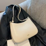 PU Leather Fashion Sling Bag Large Capacity Women Daily Shoulder Bag Solid Color Vintage Simple Daily Bags – Bild 8