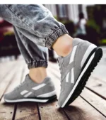 Autumn Men Sneakers Cotton Sports Shoes for Men Male Trainers Outdoor Stylish Shoes Lace-up Flats Non-slip Rubber Sole Blue Grey – Bild 30