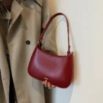 PU Leather Fashion Sling Bag Large Capacity Women Daily Shoulder Bag Solid Color Vintage Simple Daily Bags – Bild 15