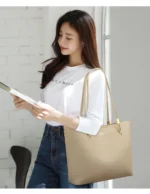 High Quality Brand Solid Color Handbag Soft PU Leather Shoulder Bags for Women Large Capacity Female Shopping Commuting Tote Sac – Bild 25