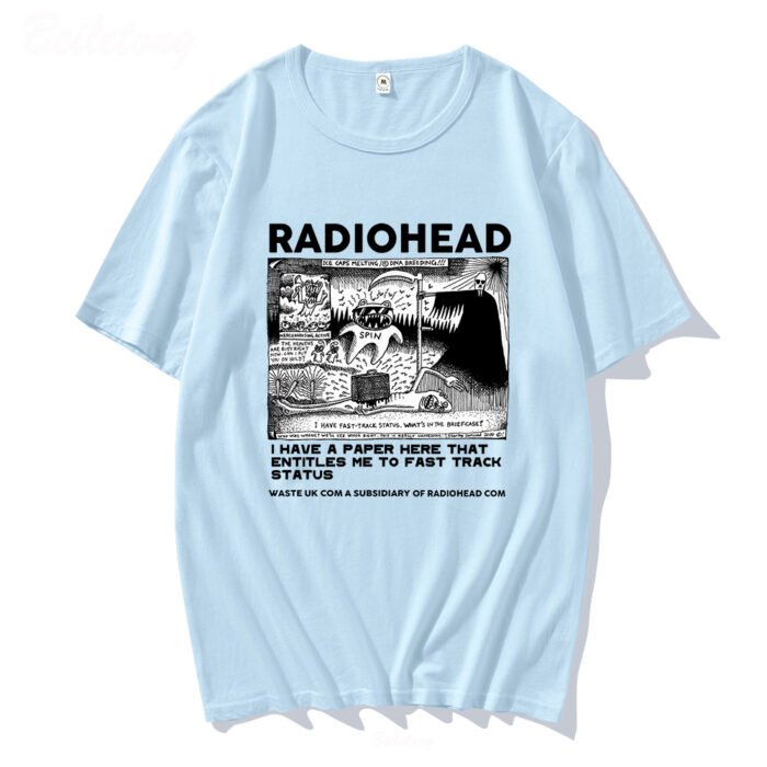 Radiohead T Shirt Men Vintage Classic Tees North America Tour Rock Boy Camisetas Hombre Hip Hop Unisex 100%Cotton Oversized Tops - Image 21