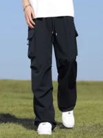Summer Cargo Pants Men Lightweight Nylon Spandex Ice Silk Cooling Sweatpants Wide Leg Loose Fit Straight Trousers Big Size 8XL – Bild 10