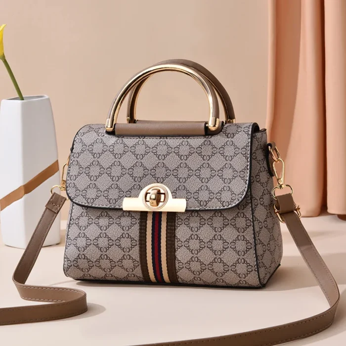 Fashionable geometric printed decorative handbag, elegant and versatile shoulder bag, large capacity crossbody bag – Bild 7