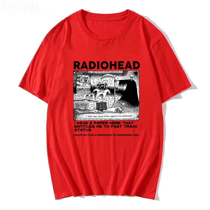 Radiohead T Shirt Men Vintage Classic Tees North America Tour Rock Boy Camisetas Hombre Hip Hop Unisex 100%Cotton Oversized Tops - Image 10