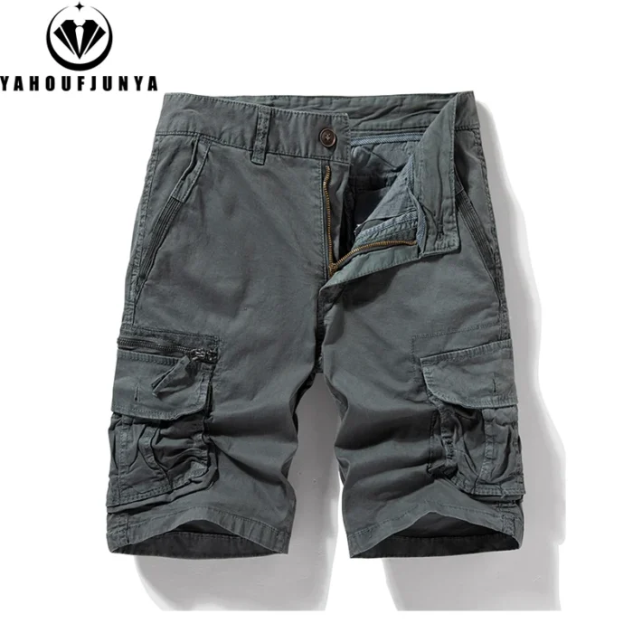 2025 Summer Men Shorts Loose Multi-Pocket Overalls Shorts men Cotton Comfortable Button Outdoor Casual Sports Beach Pants Tops – Bild 3