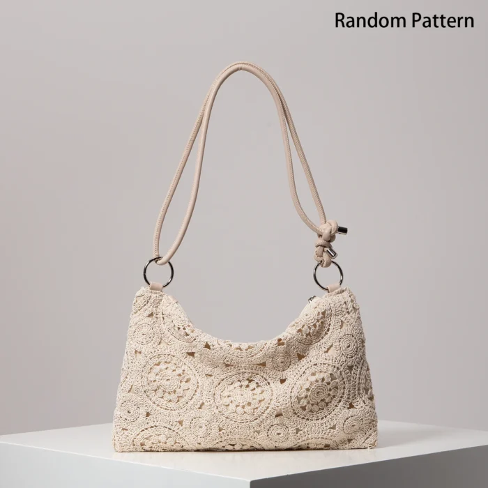 Pattern Hollow Knitting Shoulder Tote Bags for Ladies, Boho Beach Bags for Women, Holiday Outfits, Steaw Purse (Random Pattern) – Bild 15