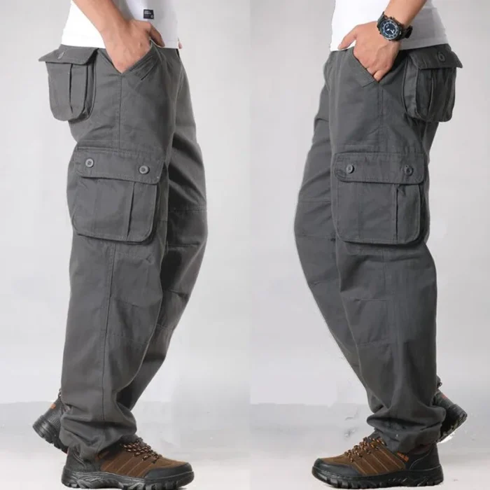 Cargo Pants Men Military Work Overalls Loose Straight Tactical Trousers Multi-Pocket Baggy Casual Cotton Slacks Pants – Bild 20