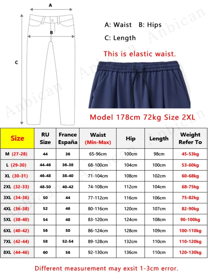 Summer Cargo Pants Men Lightweight Nylon Spandex Ice Silk Cooling Sweatpants Wide Leg Loose Fit Straight Trousers Big Size 8XL – Bild 6