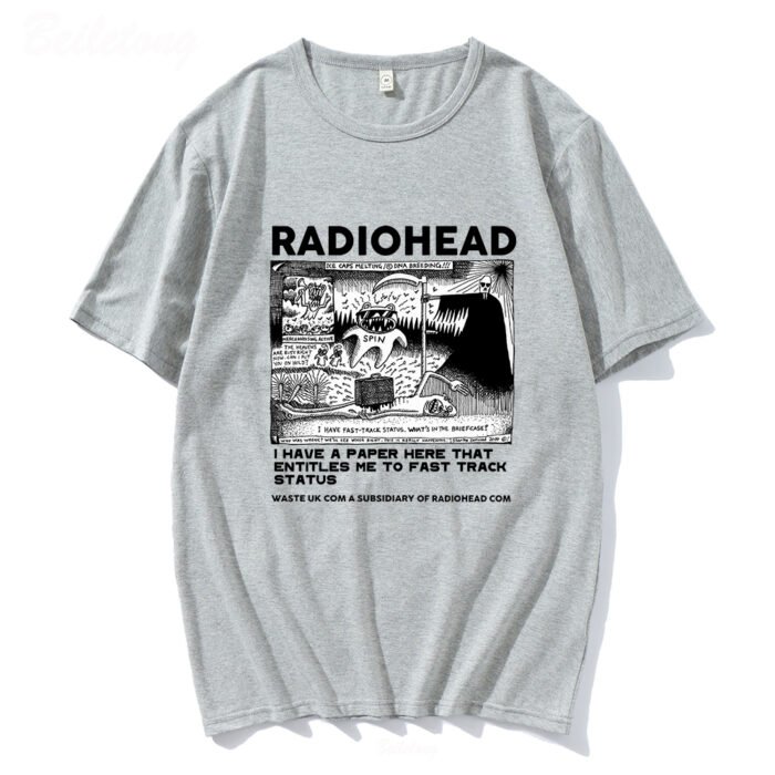 Radiohead T Shirt Men Vintage Classic Tees North America Tour Rock Boy Camisetas Hombre Hip Hop Unisex 100%Cotton Oversized Tops - Image 18