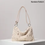 Pattern Hollow Knitting Shoulder Tote Bags for Ladies, Boho Beach Bags for Women, Holiday Outfits, Steaw Purse (Random Pattern) – Bild 9