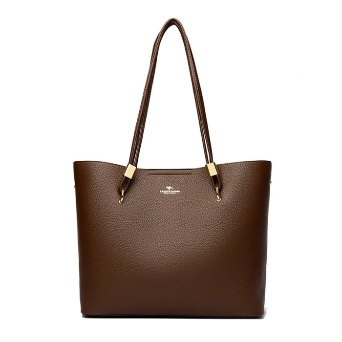 High Quality Brand Solid Color Handbag Soft PU Leather Shoulder Bags for Women Large Capacity Female Shopping Commuting Tote Sac – Bild 9
