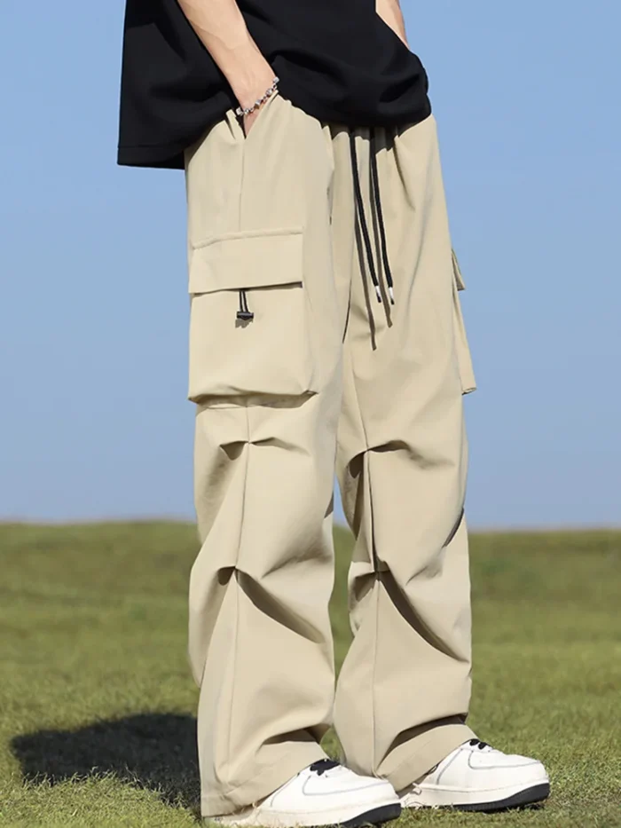 Summer Cargo Pants Men Lightweight Nylon Spandex Ice Silk Cooling Sweatpants Wide Leg Loose Fit Straight Trousers Big Size 8XL – Bild 25