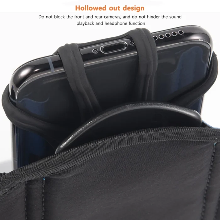 360 Degree Rotation Mobile Phone Holder Wearable Wristband Phone Case Adjustable Phone Wrist Bag Removable for Running Cycling – Bild 5