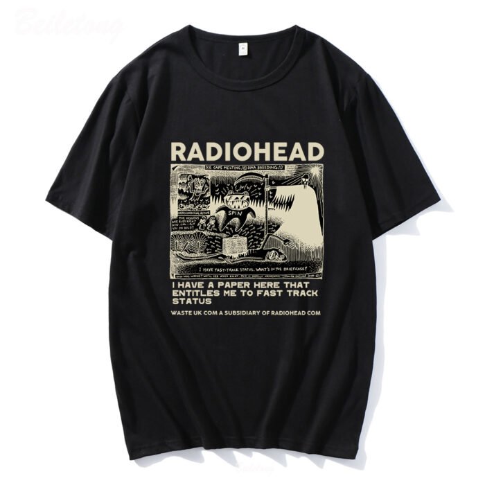 Radiohead T Shirt Men Vintage Classic Tees North America Tour Rock Boy Camisetas Hombre Hip Hop Unisex 100%Cotton Oversized Tops - Image 17