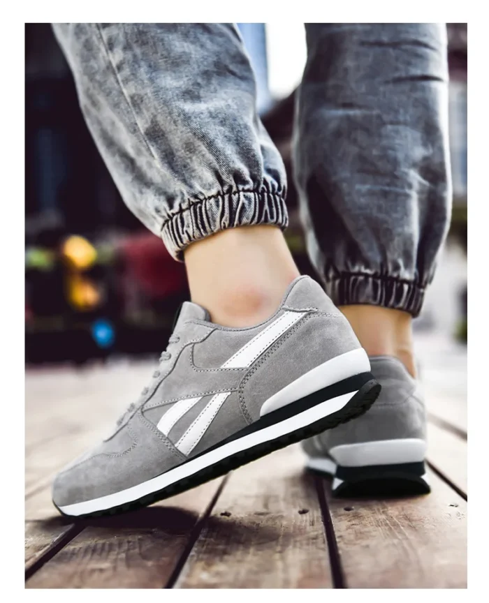 Autumn Men Sneakers Cotton Sports Shoes for Men Male Trainers Outdoor Stylish Shoes Lace-up Flats Non-slip Rubber Sole Blue Grey – Bild 29