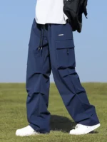 Summer Cargo Pants Men Lightweight Nylon Spandex Ice Silk Cooling Sweatpants Wide Leg Loose Fit Straight Trousers Big Size 8XL – Bild 17
