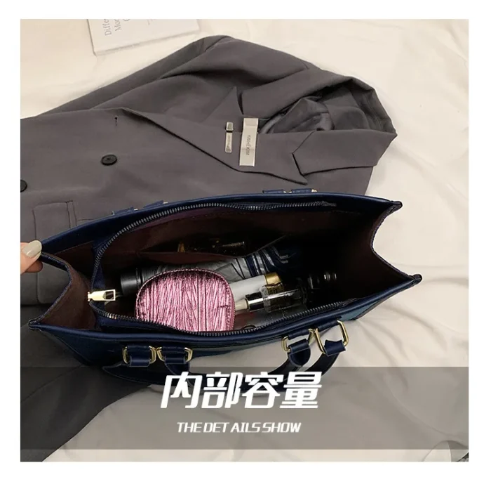 Fashion Casual Ladies Splice Denim Handbag Large Capacity Tote Bag for Women Luxury Designer Shoulder Bag Ladies Messenger Bags – Bild 12