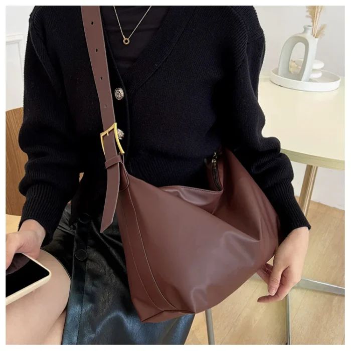 Vintage Pillow Design PU Leather Boston Handbag For Women Casual Large Capacity Shoulder Crossbody Bags Fashion Shopper Totes – Bild 20
