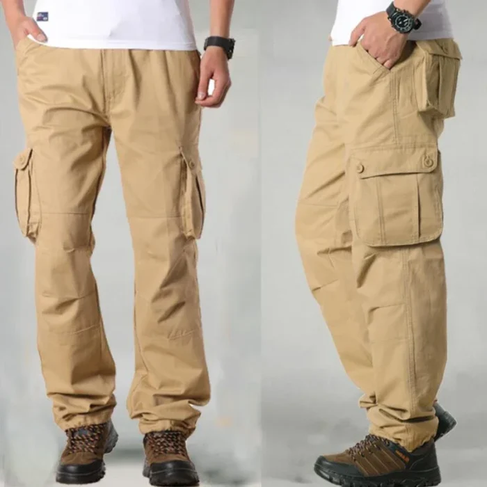 Cargo Pants Men Military Work Overalls Loose Straight Tactical Trousers Multi-Pocket Baggy Casual Cotton Slacks Pants – Bild 19