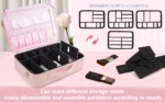 Professional Makeup Bag Extra Large Cosmetic Train Case Make Up Brush Organizer Storage Box Manicure Artist Bags with Dividers – Bild 12