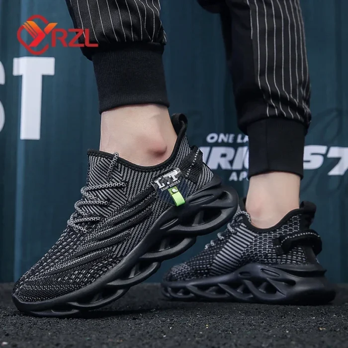 YRZL Men Sports Running Black Jogging Shoes Casual Sneakers Outdoor Breathable Mesh Women Light Shock-absorption Sneakers Men – Bild 6