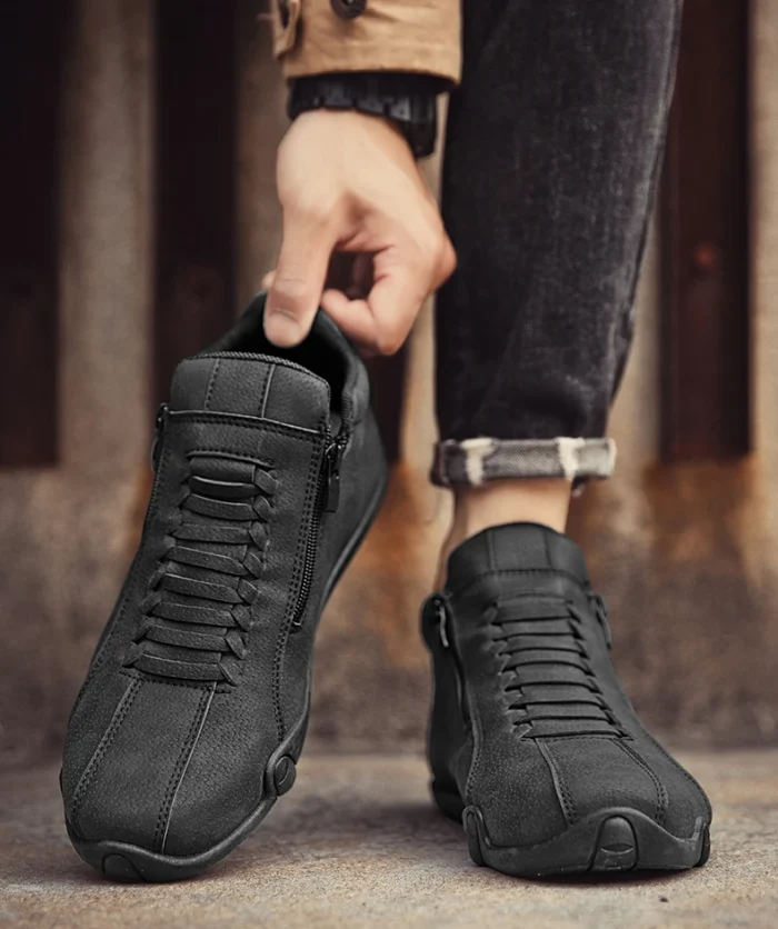Men's Casual Shoes Side Zipper Short Boots Versatile Flat Bottom Trendy Fashionable Men's Shoes Suitable for Outdoor Sports – Bild 24